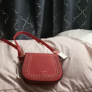 Studded red purse